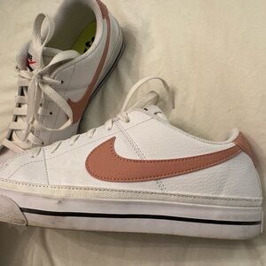 Nike White and Peach Sneakers